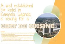 Opportunité, Ouganda | Chef de cuisine pour hôtel international 5*