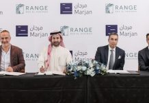 Développement, EAU | Marjan signe un accord avec Range Developments pour 3 nouvelles propriétés sur l’île d’Al Marjan From left to right: Tariq Bsharat, Director of Strategy & Business Development; Abdulla Al Abdooli, Chief Executive Office of Marjan; Mohammed Asaria, Managing Director, Member of the Board of Range Developments; Riaz Sharif, Managing Director, Member of the Board of Range Developments (PRNewsfoto/Range Developments)