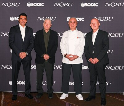 Ouverture, Égypte | Nobu et SODIC annoncent un hôtel et un restaurant à l’est du Caire Ayman Amer, General Manager for Sodic, Robert De Niro, Nobu Hospitality Co-Founder, Nobu Matsuhisa, Nobu Hospitality Co-Founder, Trevor Horwell, CEO Nobu Hospitality