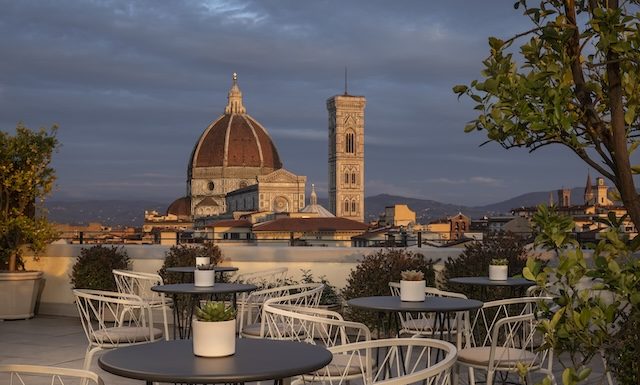 Rooftop Sunset at Tivoli Palazzo Gaddi Firenze Hotel @ credit Minor Hotels