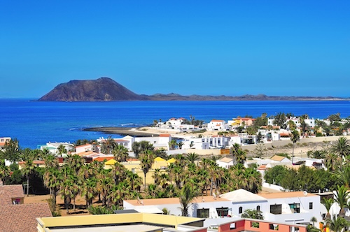 Lobos Island and Corralejo in Fuerteventura, Spain @ credit Depositphotos