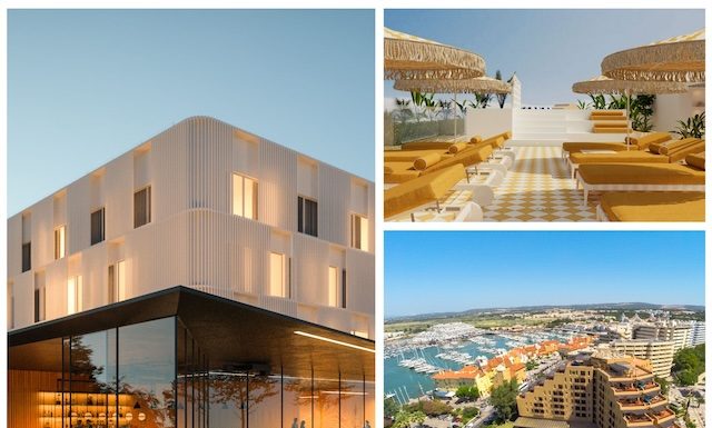 De gauche à droite | DoubleTree by Hilton-Lisbon Airport • Santo Andre Beach Hotel Tapestry Collection by Hilton • Canopy by Hilton Vilamoura Marina