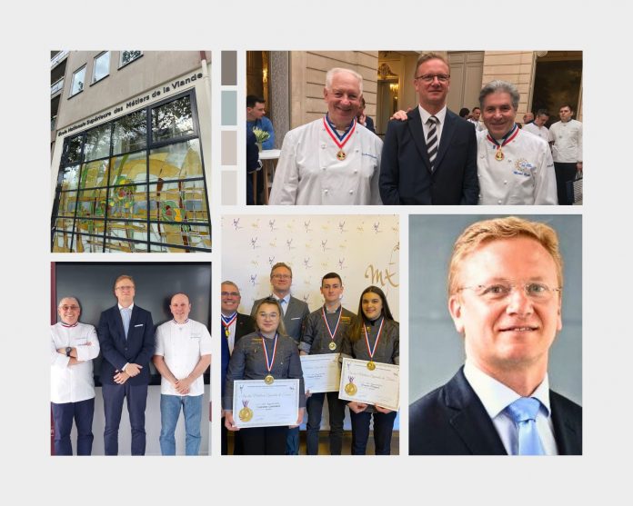 Personnalité | David Campagne, passion formation David Campagne en haut à droite avec les Chefs MOF Jen-François Girardin, actuel Président de la société des MOF et Michel Roth