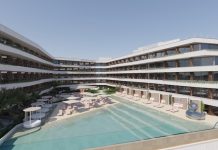 Ouverture 16 déc. 2024, Espagne | SLS Barcelone en approche ! Vue piscine @ credit SLS Barcelone