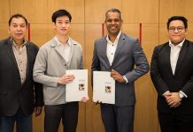 Ouverture, Thaïlande | L’InterContinental Phang-Nga Bay Resort de 150 chambres ouvrira ses portes en 2028 De gauche à droite - M. Anuwat Kosol, M. Aphicha Sinthuchat, Rajit Sukumaran, Pathana Jitsaereetham @ credit IHG