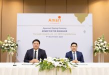 Rebranding , Thaïlande | ONYX Hospitality Group transforme « The Tide Resort » en « Amari The Tide Bangsaen » De gauche à droite : M. Thanasit Khunplome et M. Yuthachai Charanachitta