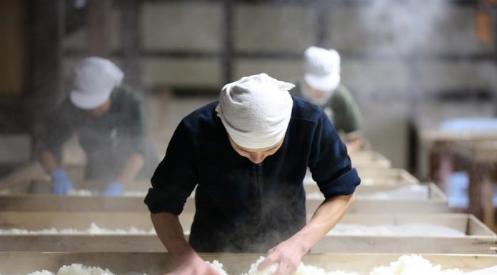 Fabrication du saké, illustration ©Agency for Cultural Affairs, Government of Japan. All Rights Reserved