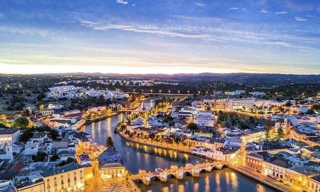 Beautiful Tavira by Gilao river, Algarve, Portugal