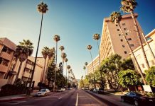Social, USA | À Los Angeles, les hôteliers se révoltent contre le salaire minimum à 30 $ ! Palm streets of Beverly Hills, Los Angeles, California