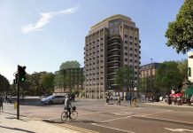 Ouverture 2028, UK | À Londres, IHG annonce un complexe double-enseigne (dual-brand) voco et Hotel Indigo & Suites rendu extérieur du futur voco hotel London Waterloo et Hotel Indigo and Suites London Waterloo @ credit IHG