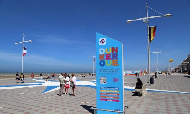 Tourists at Dunkirk beach in France