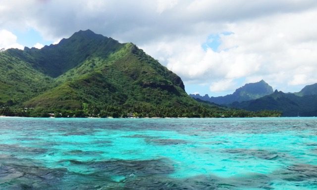 View of Moorea from the lagoon, French Polynesia.