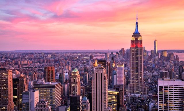New York City Midtown with Empire State Building at Amazing Sunset