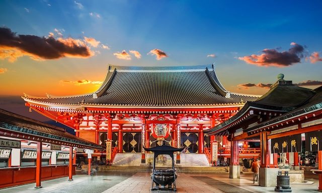 Senso-ji Temple (Asakusa Kannon) in Tokyo, Japan @ credit Depositphotos.com