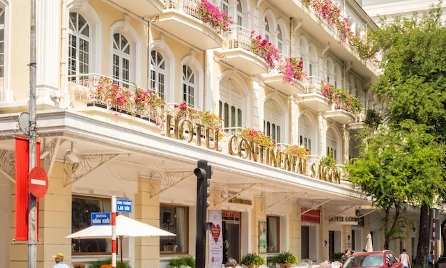 The beautifully renovated French colonial building of Hotel Continental Saigon - Ho Chi Minh City, Vietnam @ credit Depositphotos.com