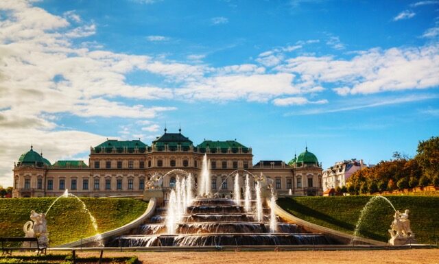 Belvedere palace in Vienna, Austria on a sunny day
