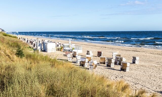 Popular Baltic sea beach on Usedom island
