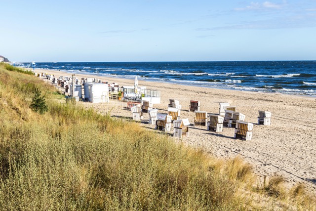 Popular Baltic sea beach on Usedom island