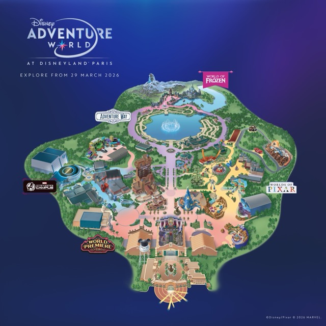 Map of Disney Adventure World at Disney Adventure World, Disneyland Paris, France