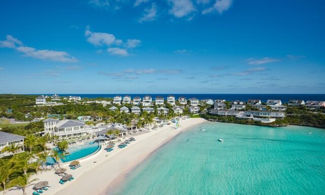 The new Bay Club (left) overlooking Winding Bay at The Abaco Club (Courtesy of Southworth)