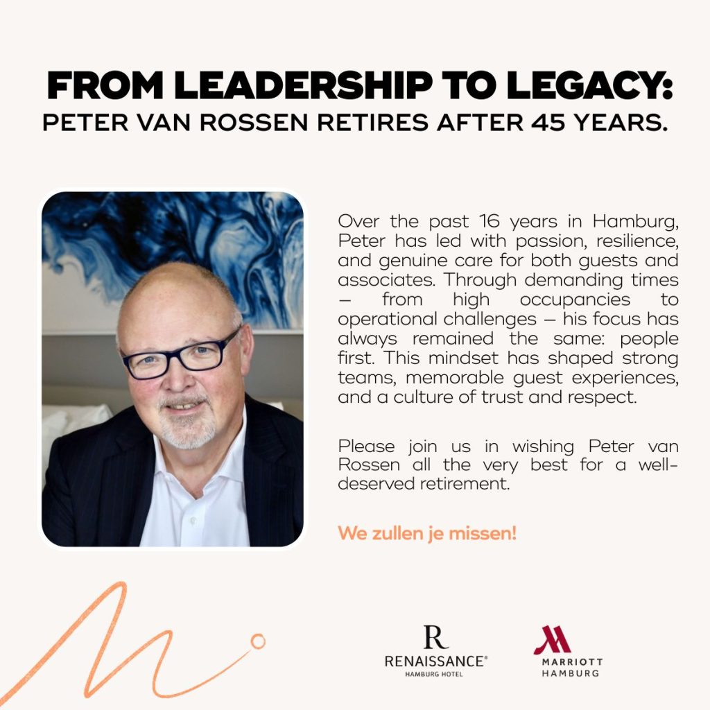Hommagre à Peter van Rossen @ credit Marriott International