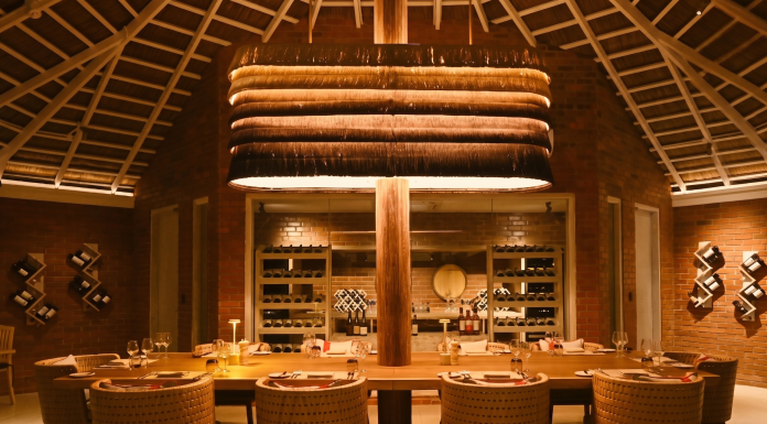 Communal Table of Caravela Fine Dining Restaurant at NH Collection Maldives Reethi Resort