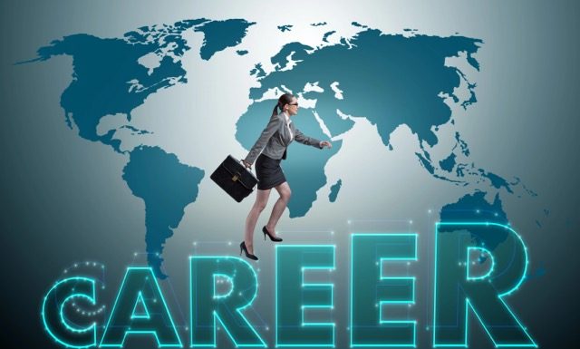 Businesswoman in global employment concept