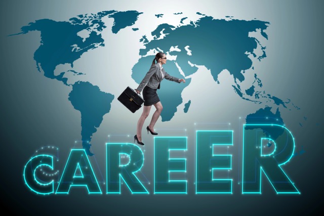 Businesswoman in global employment concept