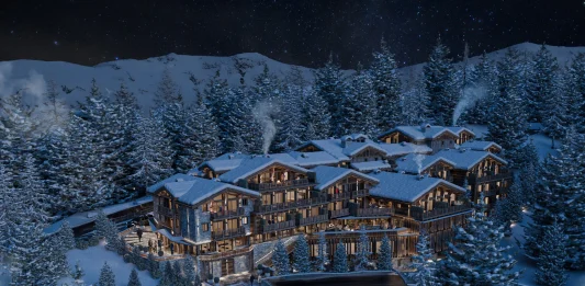 2028, Les 3 Vallées | Raffles Hotels & Resorts annonce son premier resort alpin à Courchevel 1850 Raffles Courchevel @ credit Accor