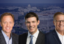 USA | AHLA : Thom Geshay (Davidson Hospitality Group) élu président du Conseil d’administration Thom Geshay, Jonathan Stanner, Jolyon Bulley @ credit AHLA