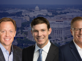 USA | AHLA : Thom Geshay (Davidson Hospitality Group) élu président du Conseil d’administration Thom Geshay, Jonathan Stanner, Jolyon Bulley @ credit AHLA