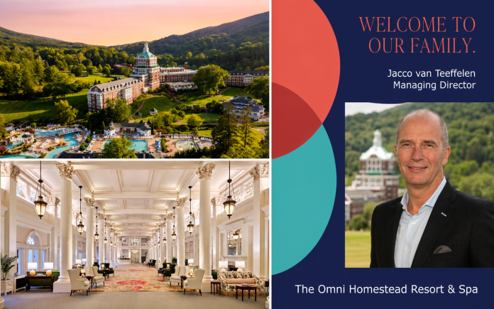 Jacco van Teeffelen as Managing Director of The Omni Homestead Resort & Spa @ credit Omni Hotels & Resorts
