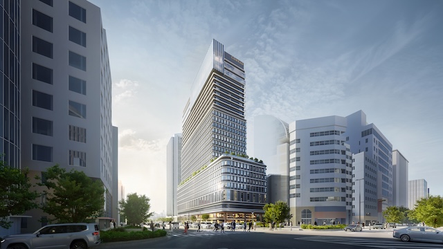 Conrad Kobe Exterior Rendering @ credit Hilton
