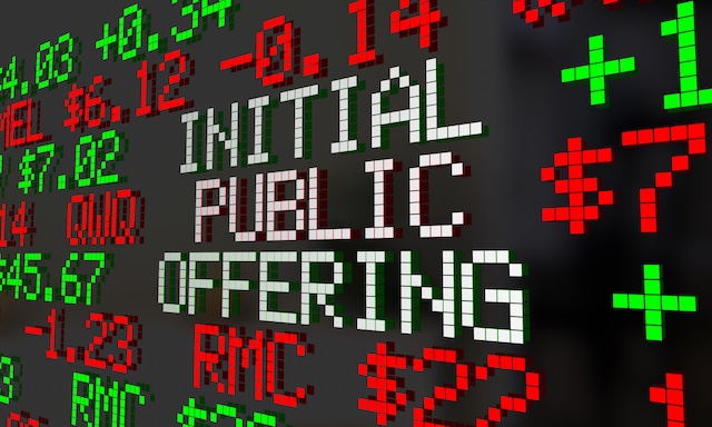 Initial Public Offering IPO Stock Market Ticker 3d Illustration