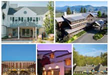 USA | Curator Hotel & Resort Collection accueille cinq nouveaux établissements indépendants et renforce son réseau aux États-Unis Canoe Place Inn (upper left); Sun Mountain Lodge (upper right); UCLA Meyer and Renee Luskin Conference Center (bottom left); The Inn at UCLA (bottom middle); and UCLA Lake Arrowhead Lodge (bottom right).