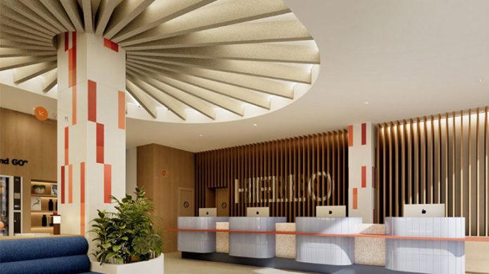 Rendering of Holiday Inn Express & Suites Málaga – Palacio de Congresos Reception and Open Lobby