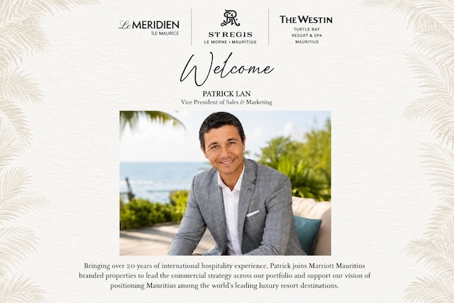 Maurice | Patrick Lan nommé Vice-président Ventes & Marketing de Marriott à Maurice @ credit Marriott Mauritius