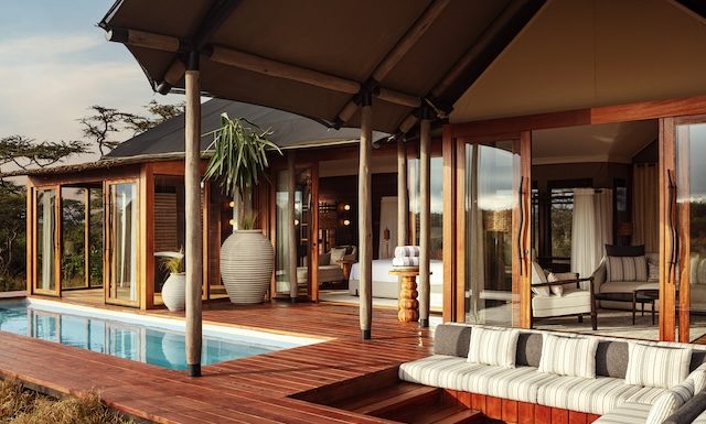 JW Marriott Mount Kenya Rhino Reserve Safari Camp_One-Bedroom Tented Suite, Deck Seating Area @ credit Marriott