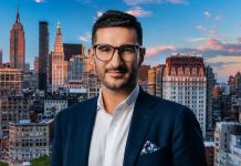 USA | Après Arts Barcelone, Pascha Bhatti nommé General Manager du W New York – Union Square Pascha Batti avec en fond W Union Square @ credits linkedin & W, montage IA