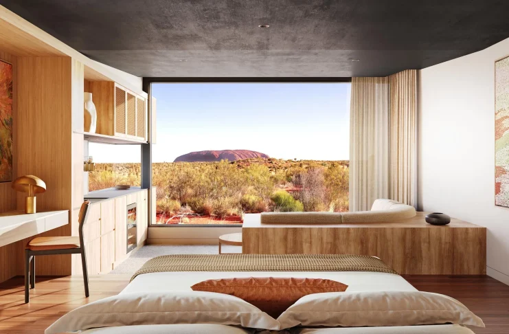Rendering of a Desert Suite with views of Uluṟu – credit VASTview
