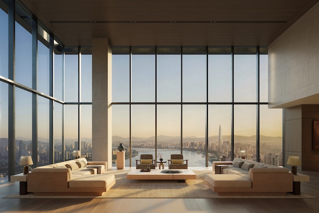 Aman Residences, Seoul - Living room @ credit Aman