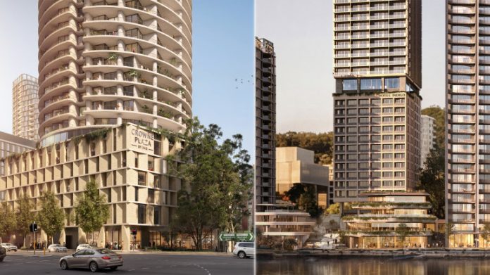 Architectural renderings of Crowne Plaza Newcastle and Hotel Indigo Gosford, two new IHG hotels in New South Wales. Architectural renderings of Crowne Plaza Newcastle and Hotel Indigo Gosford, two new IHG hotels in New South Wales.