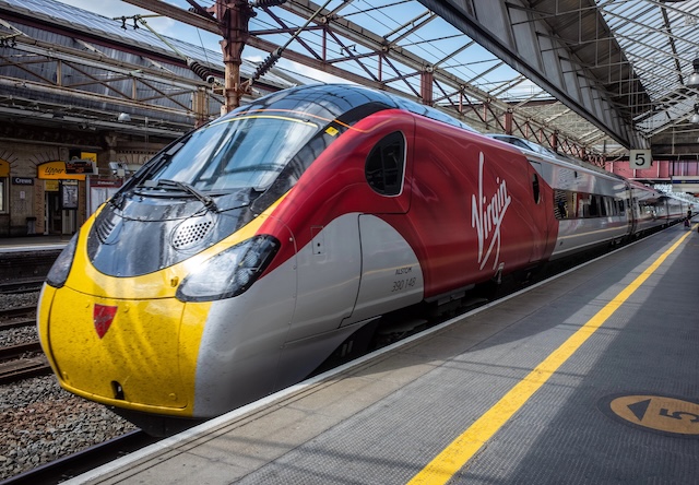 Virgin Wesy Coast train at preston station