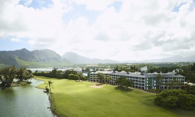 Hale-Hokuala-Kauaʻi-Curio-Collection-by-Hilton-Exterior-View-of-Golf-Course-with-Haupu-Mountains @ credit Hilton