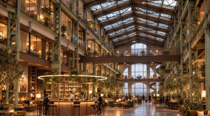 The hotel’s lobby and bar creates a vibrant new destination for guests, visitors, and the local community.