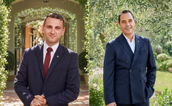 Saint-Tropez, France | Géraud Tournier nommé directeur général du Mas Bellevue, Simon Bannelier promu au Château Saint-Martin & Spa De gauche à droite, Simon Bannelier, Géraud Tournier@ credit Oetker